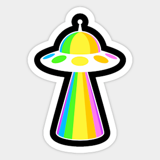 RAINBOW UFO - White Bold Edition Sticker